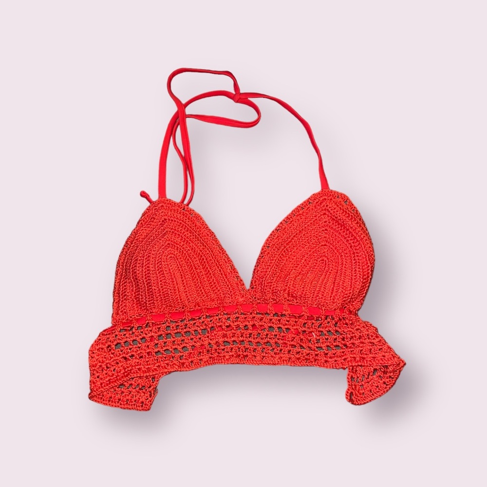 Cute Red Boho Crochet Crop Top